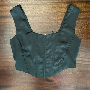 Black Satin Corset Top